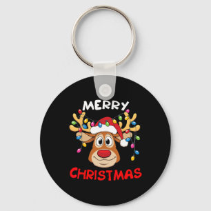 Merry Christmas Reindeer Xmas Family Men Women Keychain