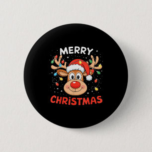 Merry Christmas Reindeer Xmas Family Men Women Kid Button