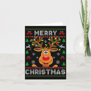 Merry Christmas Reindeer Xmas Pajama Family Men Wo Card