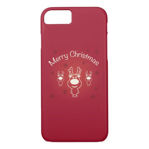 Merry Christmas Reindeers iPhone 87 Case