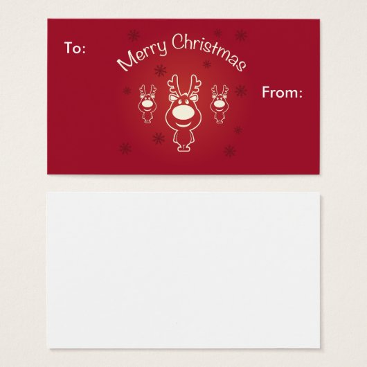 Merry Christmas Reindeers Gift Card (Front & Back)