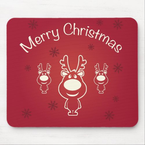 Merry Christmas Reindeers Mouse Pad