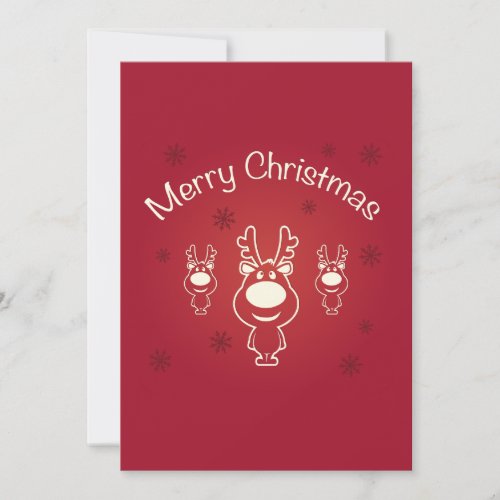 Merry Christmas Reindeers Party Invitation