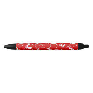 Merry Christmas Reindeers Red Holiday  Pen
