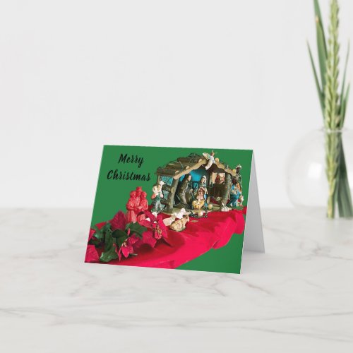 Merry Christmas Rejoice a Child is born Holiday Card