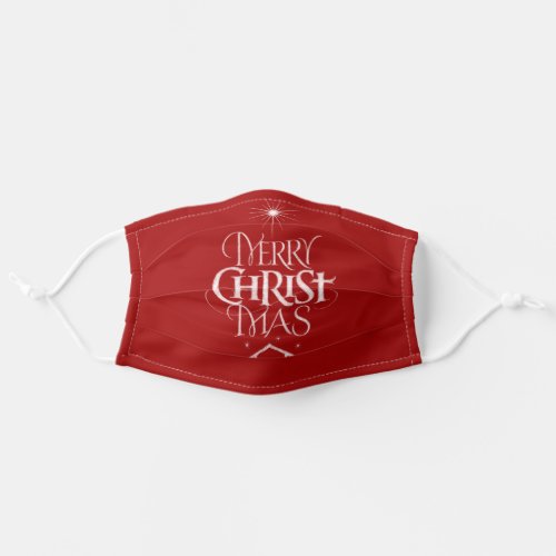 Merry CHRISTmas Religious Chalk Calligraphy Red Adult Cloth Face Mask