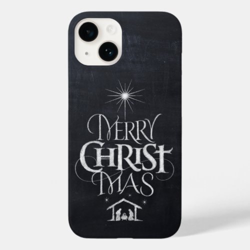 Merry CHRISTmas Religious Chalkboard Calligraphy C Case_Mate iPhone 14 Case