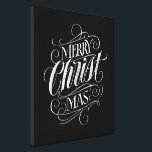 Merry CHRISTmas Religious Chalkboard Calligraphy Canvas Print<br><div class="desc">We say 'Merry Christmas' very often during the season, but sometimes we tend to forget where this greeting actually originates from. Here is a wonderfully elegant piece of custom hand lettering in the fashionable chalkboard look to give a gentle nudge back into the direction of Jesus. Professional calligraphy by Ivan...</div>