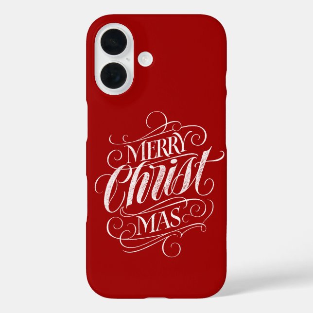 Merry CHRISTmas Religious Chalkboard Calligraphy Case-Mate iPhone Case (Back)