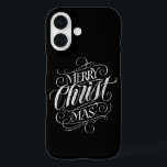 Merry Christmas Religious Chalkboard Lettering Cas iPhone 16 Case<br><div class="desc">We say 'Merry Christmas' very often during the season, but sometimes we tend to forget where this greeting actually originates from. Here is a wonderfully elegant piece of custom hand lettering in the fashionable chalkboard look to give a gentle nudge back into the direction of Jesus. Professional calligraphy by Ivan...</div>