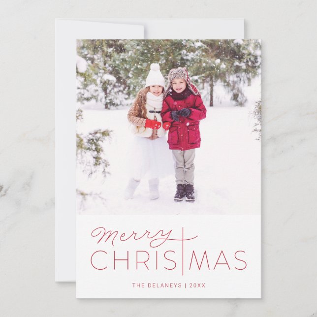 Merry Christmas Religious Holiday Photo Cards (Front)