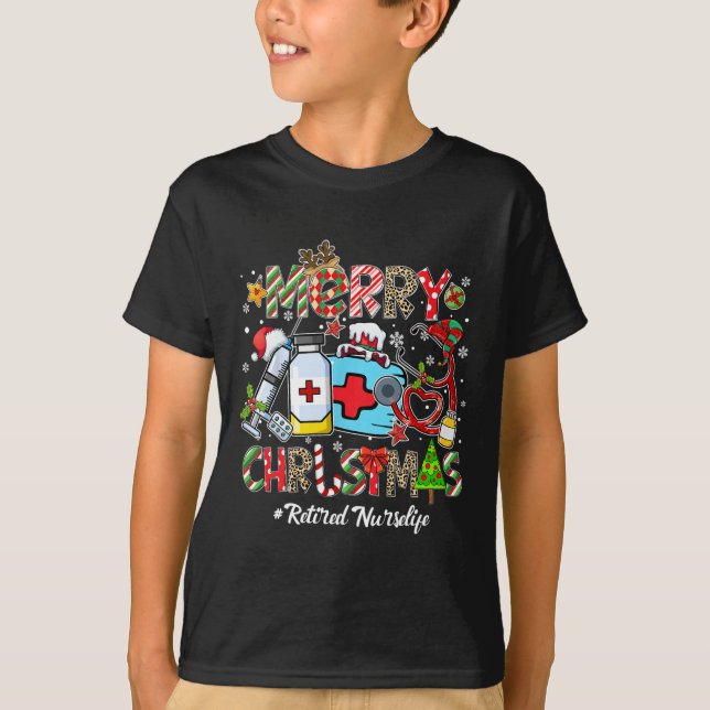 Merry Christmas Retired Nurse Life Men Women Xmas  T-Shirt (Front)