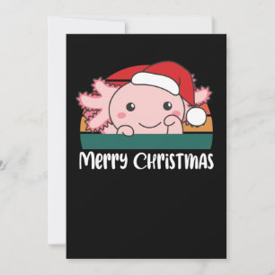 Merry Christmas Retro Axolotl Christmas Holiday Card