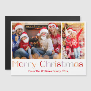 Merry Christmas Retro Calligraphy 2 Photo magnet