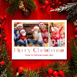 merry christmas retro calligraphy 2 photos collage holiday card<br><div class="desc">elegant merry christmas  vintage retro calligraphy two photos collage holiday card
two sided card, on the back side holiday message</div>