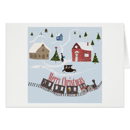 Merry Christmas , retro Cards (Front Horizontal)