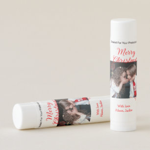 Merry Christmas retro Christmas tree kids photo na Lip Balm