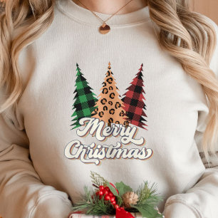 Merry Christmas Retro Christmas Trees   Sweatshirt