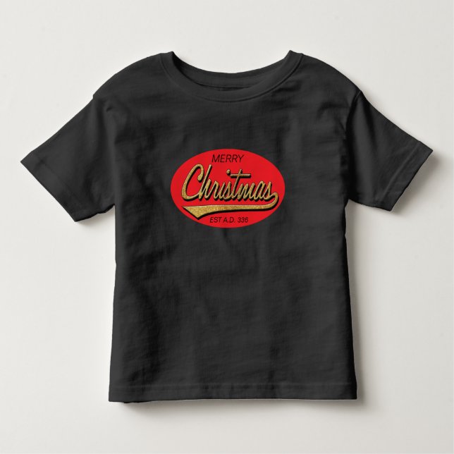Merry Christmas "Retro Est A.D. 336" Toddler Shirt (Front)
