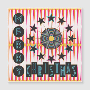 Merry Christmas Retro Magnet Card