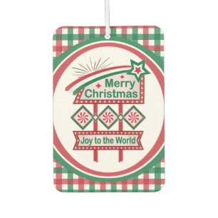 Merry Christmas Retro Marquee – Joy to the World Air Freshener