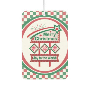 Merry Christmas Retro Marquee – Joy to the World Air Freshener