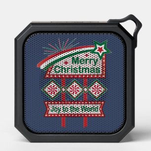 Merry Christmas Retro Marquee – Joy to the World Bluetooth Speaker
