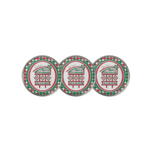 Merry Christmas Retro Marquee – Joy to the World Golf Ball Marker