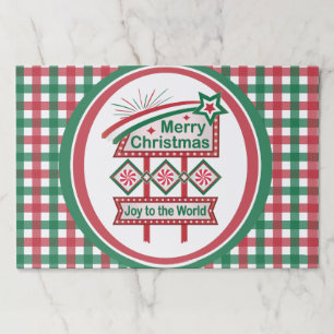 Merry Christmas Retro Marquee – Joy to the World Paper Pad