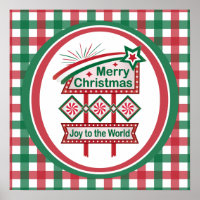 Merry Christmas Retro Marquee – Joy to the World