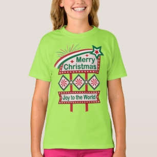 Merry Christmas Retro Marquee – Joy to the World T-Shirt