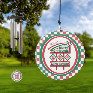 Merry Christmas Retro Marquee – Joy to the World Wind Chime
