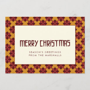 Merry Christmas Retro mid century pattern Holiday Card