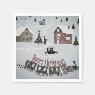 Merry Christmas , retro Napkins