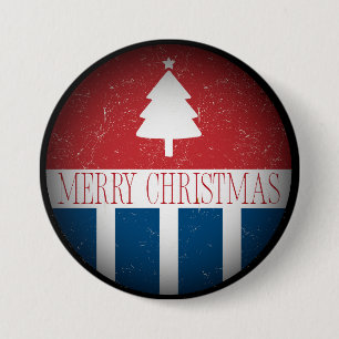 Merry Christmas Retro Patriotic Button