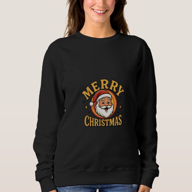 Merry Christmas Retro Santa Sweatshirt (Front)