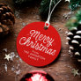 Merry Christmas retro script red holiday Favor Tags