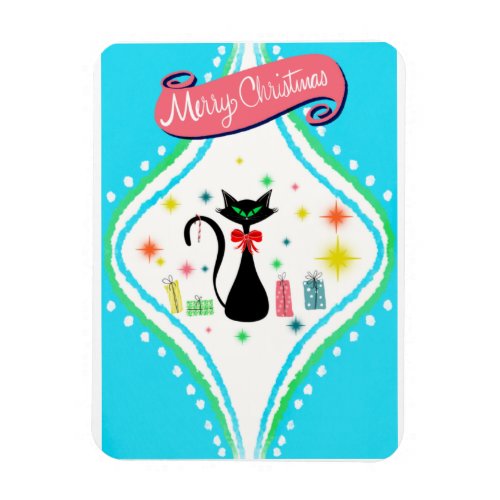 Merry Christmas Retro Siamese Cat  Magnet