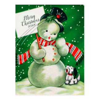Vintage Snowman Postcard 14