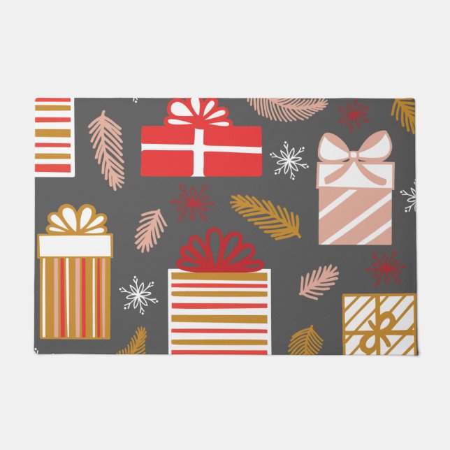 Merry Christmas Retro Stars Holiday      Doormat (Front)