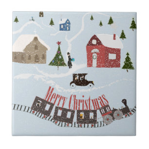Merry Christmas , retro Tile