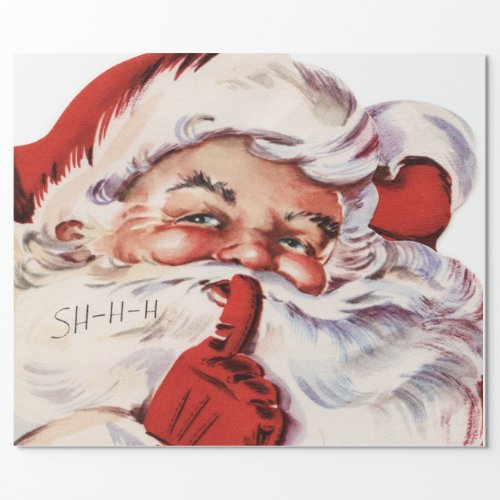 Merry Christmas Retro Vintage Santa Claus Wrapping Paper