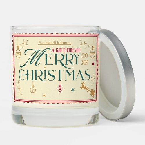  Merry Christmas Retro Vintage  Scented Candle