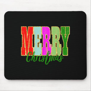 Merry Christmas Retro Vintage Xmas Holiday For Wom Mouse Pad