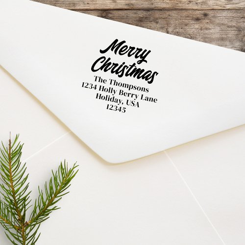 Merry Christmas Return Address Custom Self_inking Stamp