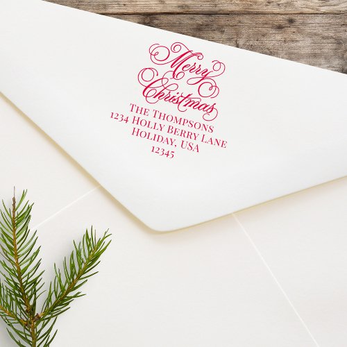 Merry Christmas Return Address Custom Self_inking Stamp