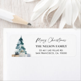 Merry Christmas Return Address Label