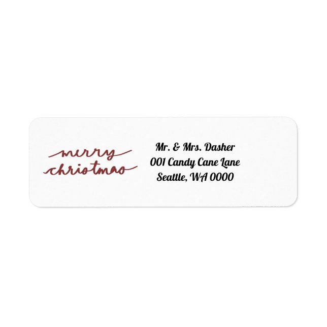 Merry Christmas Return Address Label (Front)
