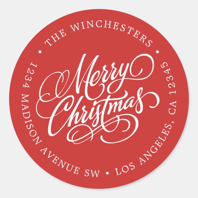 Merry Christmas Return Address Label (Front)