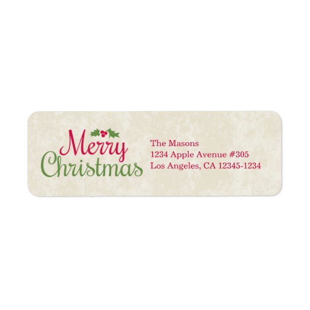 Merry Christmas | Return Address Label